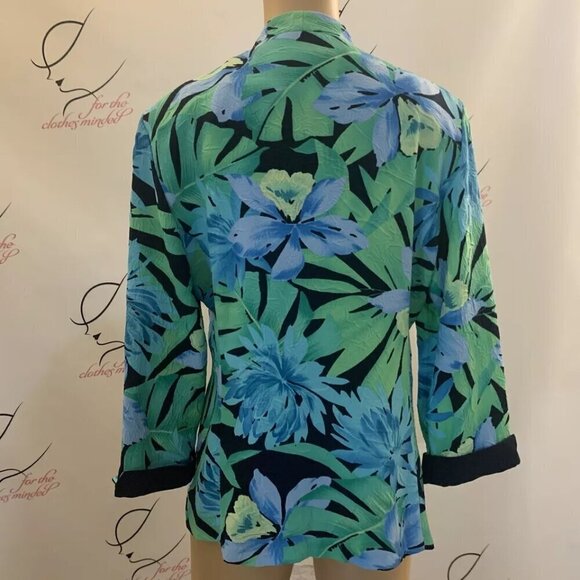 Perceptions. Size 10. Textured Blue & Green Unlined Jacket. B56 - Picture 2 of 5